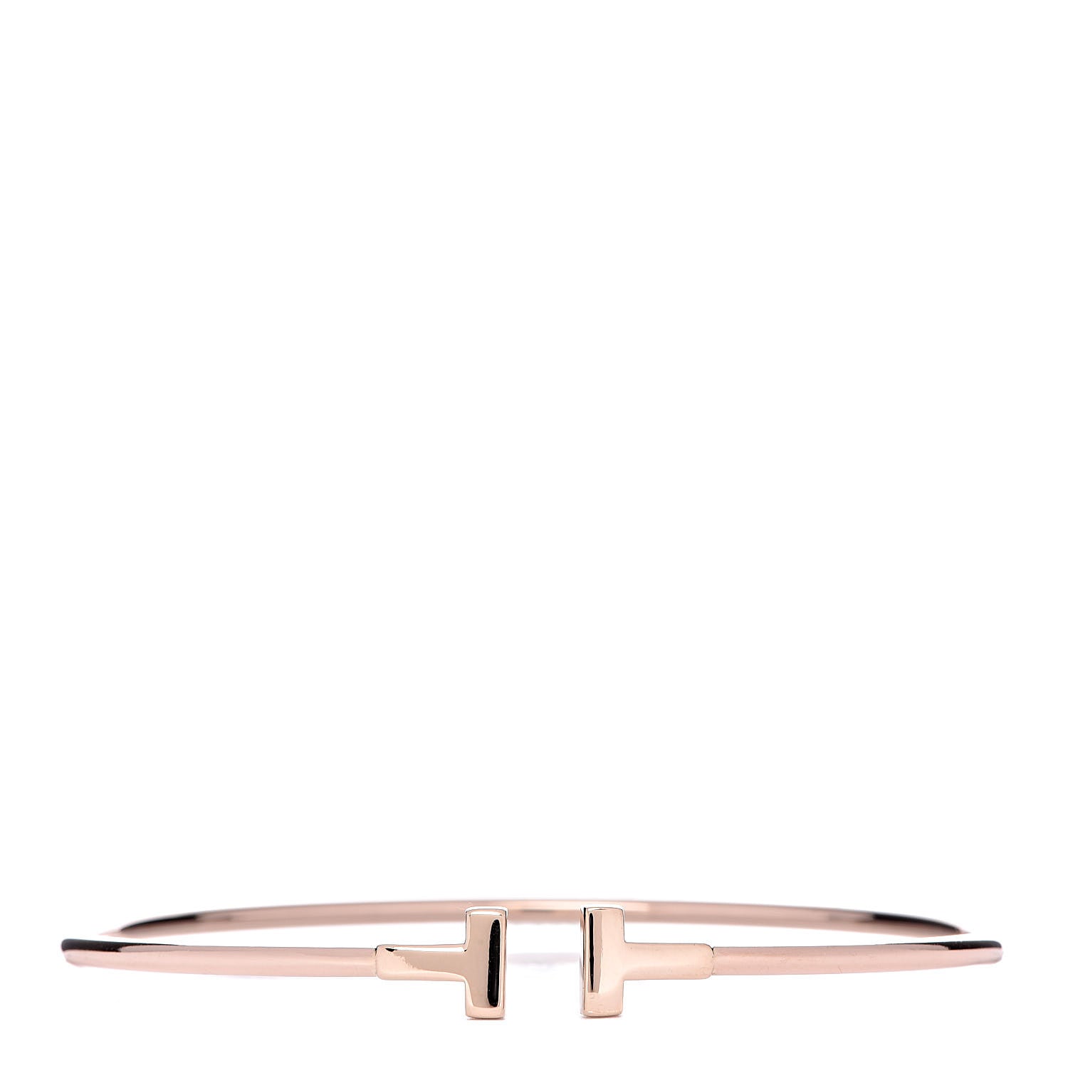 Tiffany 18K Rose Gold Narrow T Wire Bracelet 1 of 6