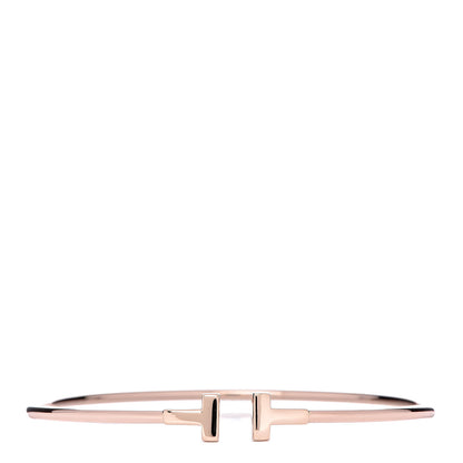 Tiffany 18K Rose Gold Narrow T Wire Bracelet 1 of 6