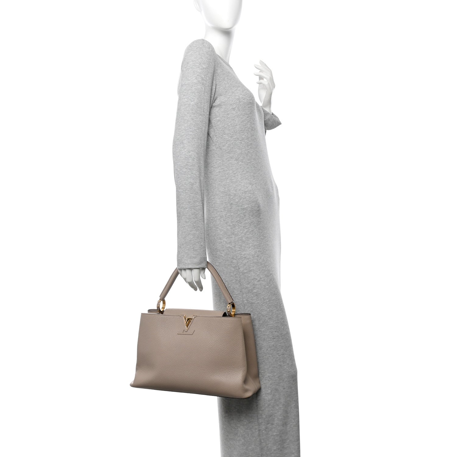 Louis Vuitton Taurillon Capucines MM Galet 2 of 9