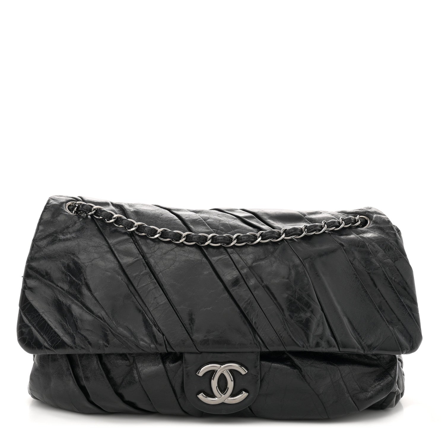 Chanel Glazed Calfskin Twisted Maxi Flap Black 1 of 13