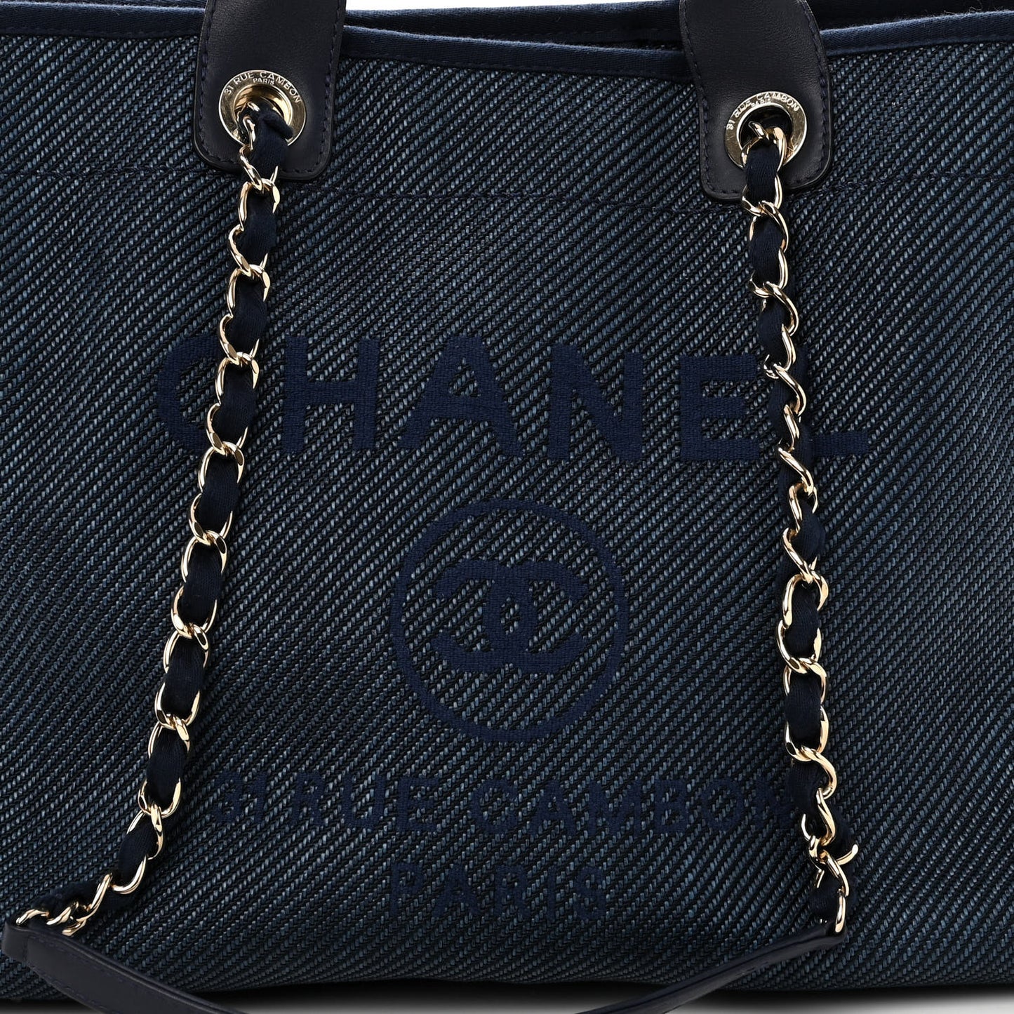 Denim Medium Deauville Tote Dark Blue
