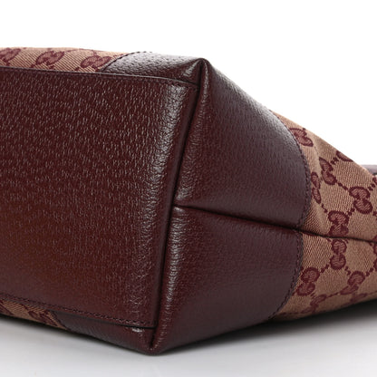 Gucci Monogram Textured Dollar Calfskin Web Medium Ophidia Shopping Tote Sahara Rubino Chardonnay 9 of 9