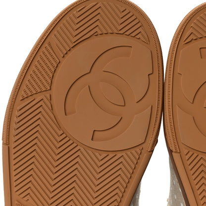 Chanel Fabric Suede Calfskin Logo Sneakers 36 Light Beige 7 of 9