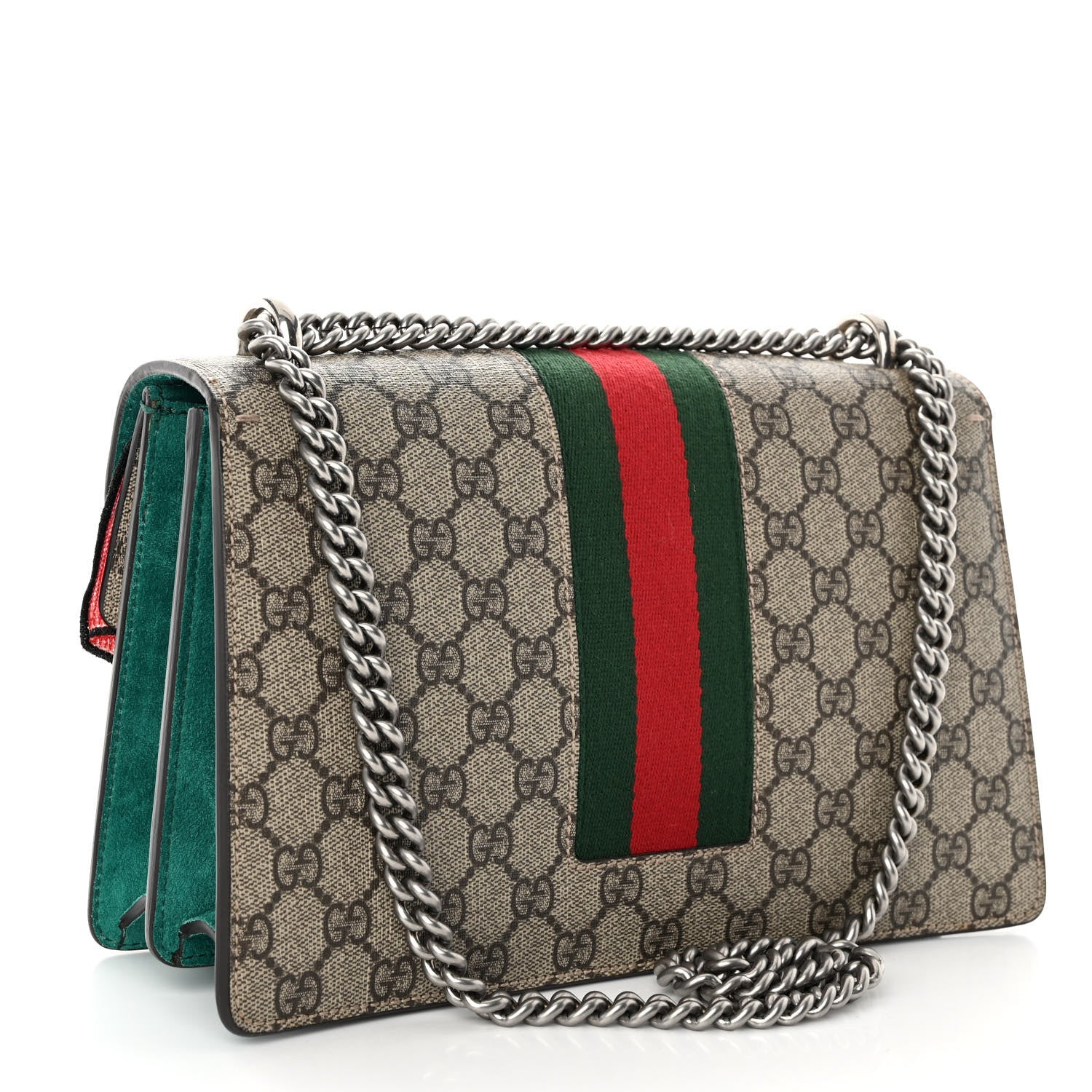 Gucci GG Supreme Monogram Web Floral Embroidered Small Dionysus Shoulder Bag 3 of 12