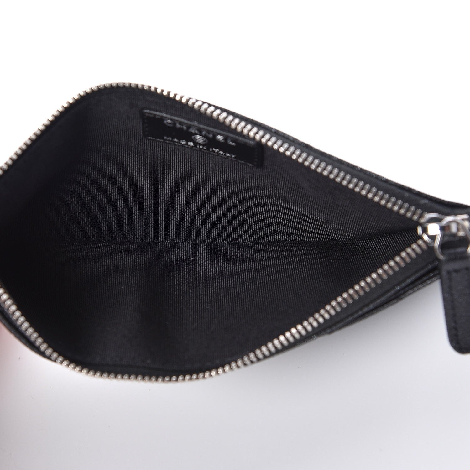 Chanel Iridescent Caviar Quilted Classic Zip Pouch Black 4 of 8