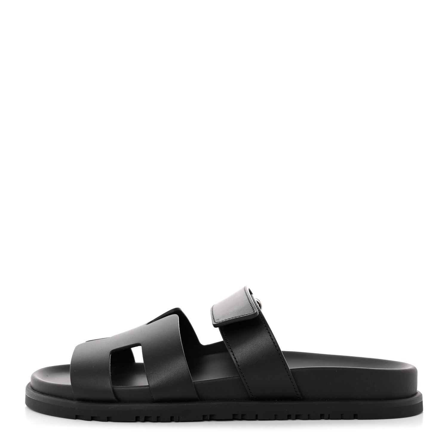 Hermes Calfskin Womens Chypre Sandals 40 Black 1 of 9