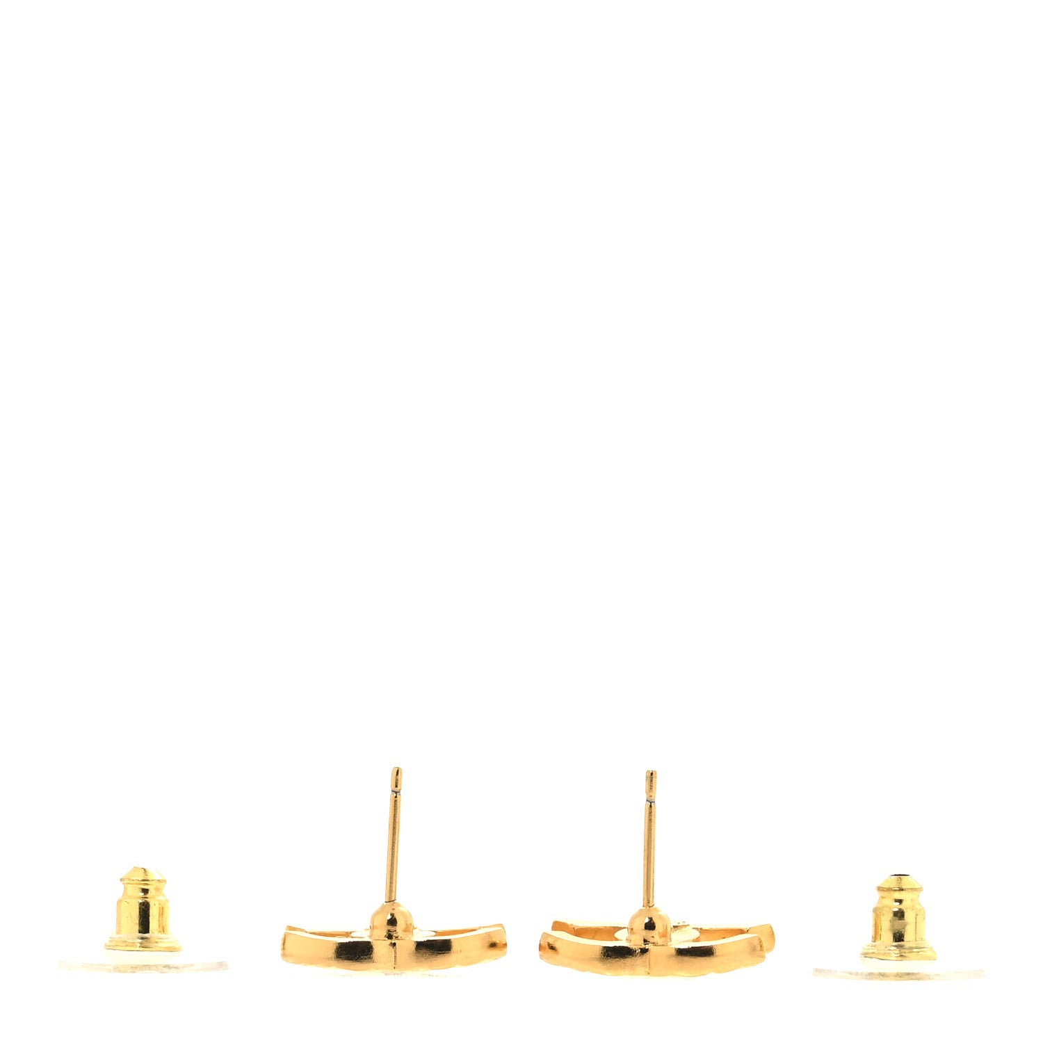 Chanel Metal Textured CC Earrings Gold 3 of 4