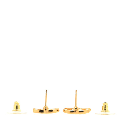 Chanel Metal Textured CC Earrings Gold 3 of 4