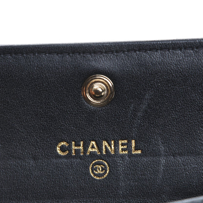 Chanel Calfskin Chevron Quilted Boy Card Holder Wallet Black 6 of 9
