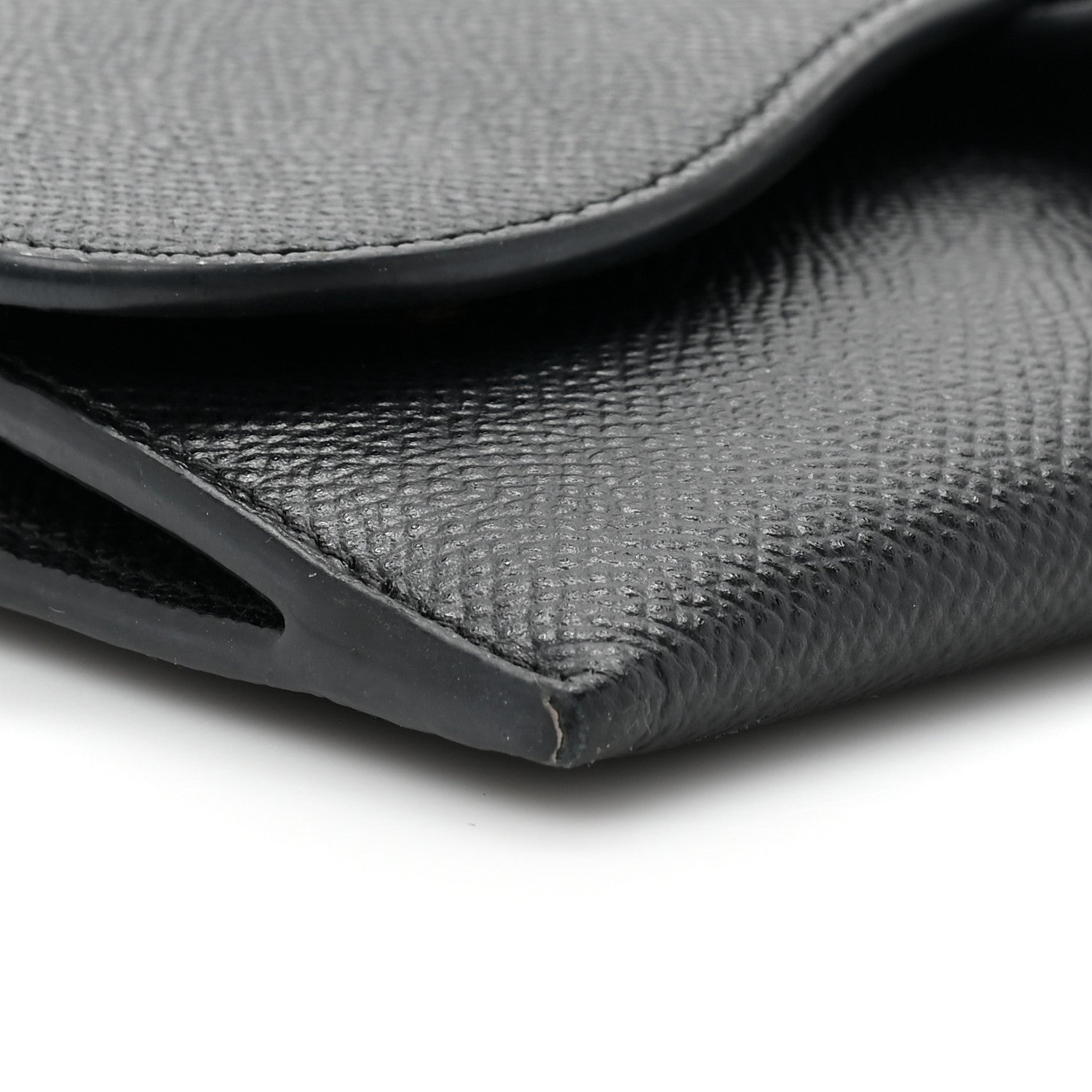 Christian Dior Grained Calfskin Saddle Chain Wallet Pouch Black 12 of 13