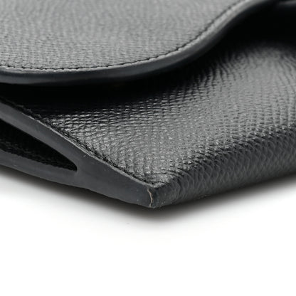 Christian Dior Grained Calfskin Saddle Chain Wallet Pouch Black 12 of 13