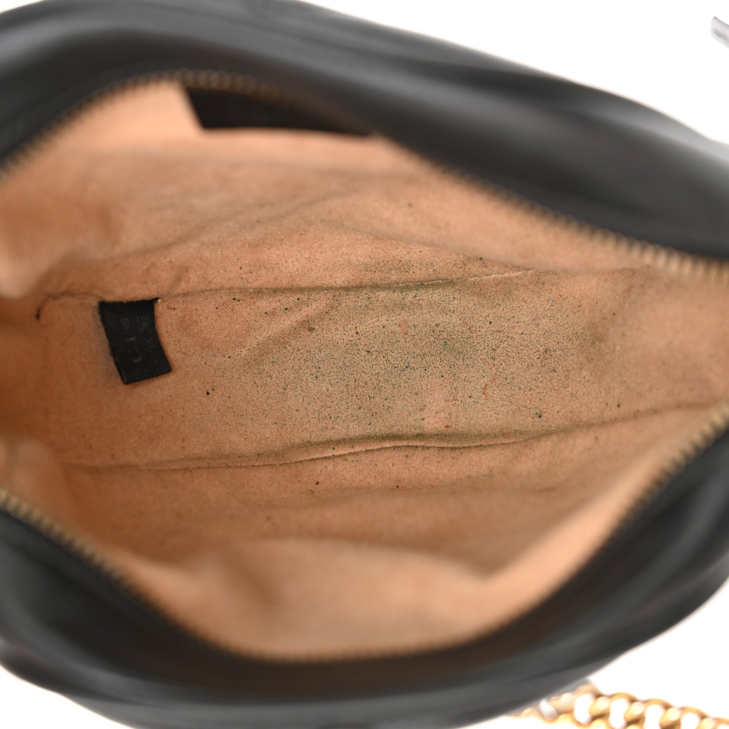 Azalea Calfskin Matelasse Heart Mini GG Marmont Round Shoulder Bag Black