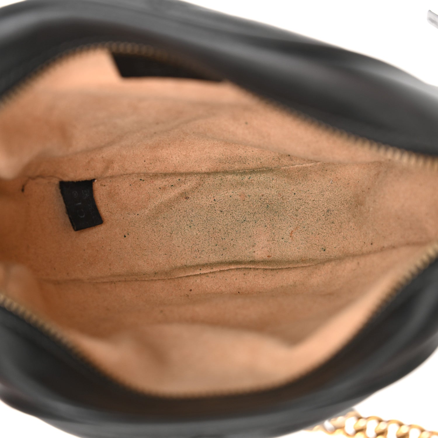 Gucci Azalea Calfskin Matelasse Heart Mini GG Marmont Round Shoulder Bag Black 5 of 15