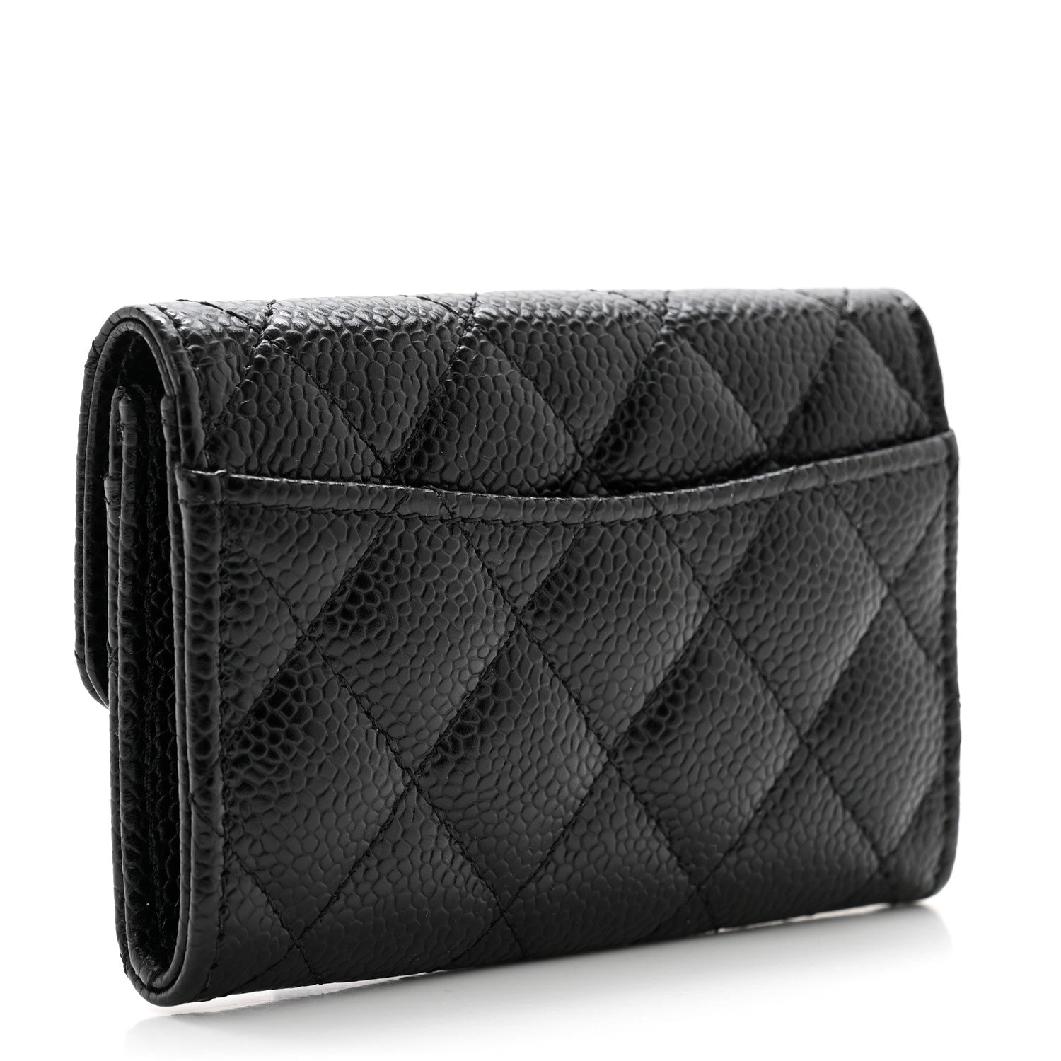 Chanel Caviar Quilted Flap Card Holder Wallet Black 3 of 9