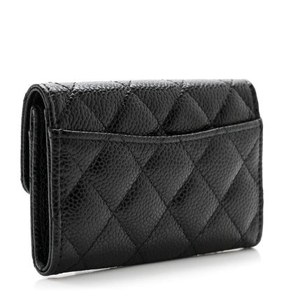 Chanel Caviar Quilted Flap Card Holder Wallet Black 3 of 9