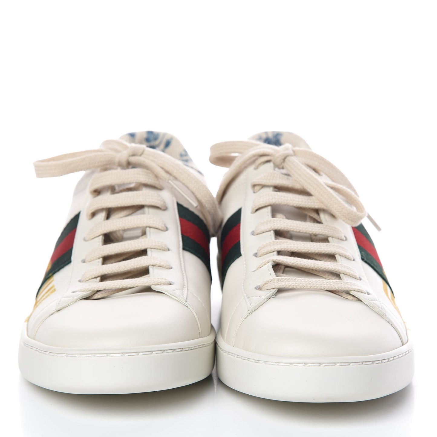 X SEGA Calfskin Ayers Web Guccy Womens Ace Sneakers 38.5 White