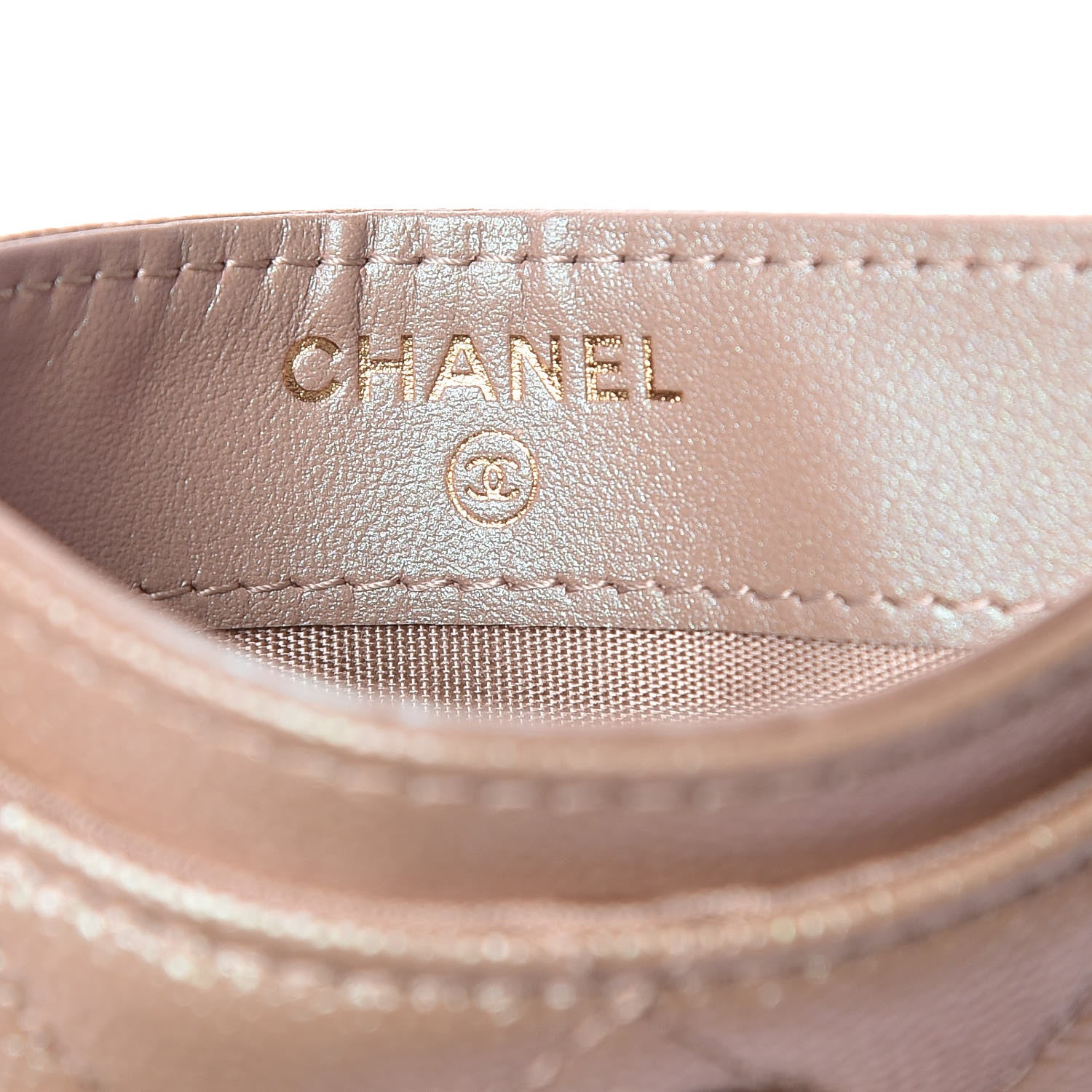 Chanel Iridescent Caviar Quilted Card Holder Beige 6 of 9