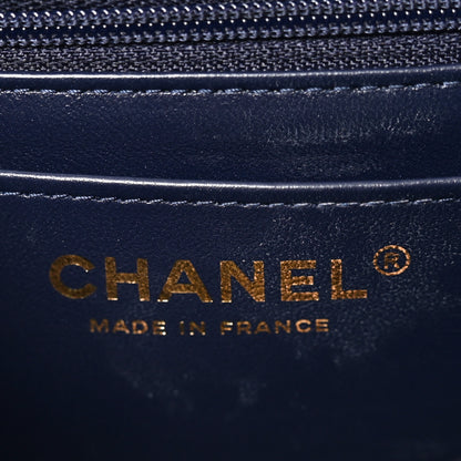 Chanel Lambskin Quilted Mini Chain Top Handle Rectangular Flap Navy 6 of 10