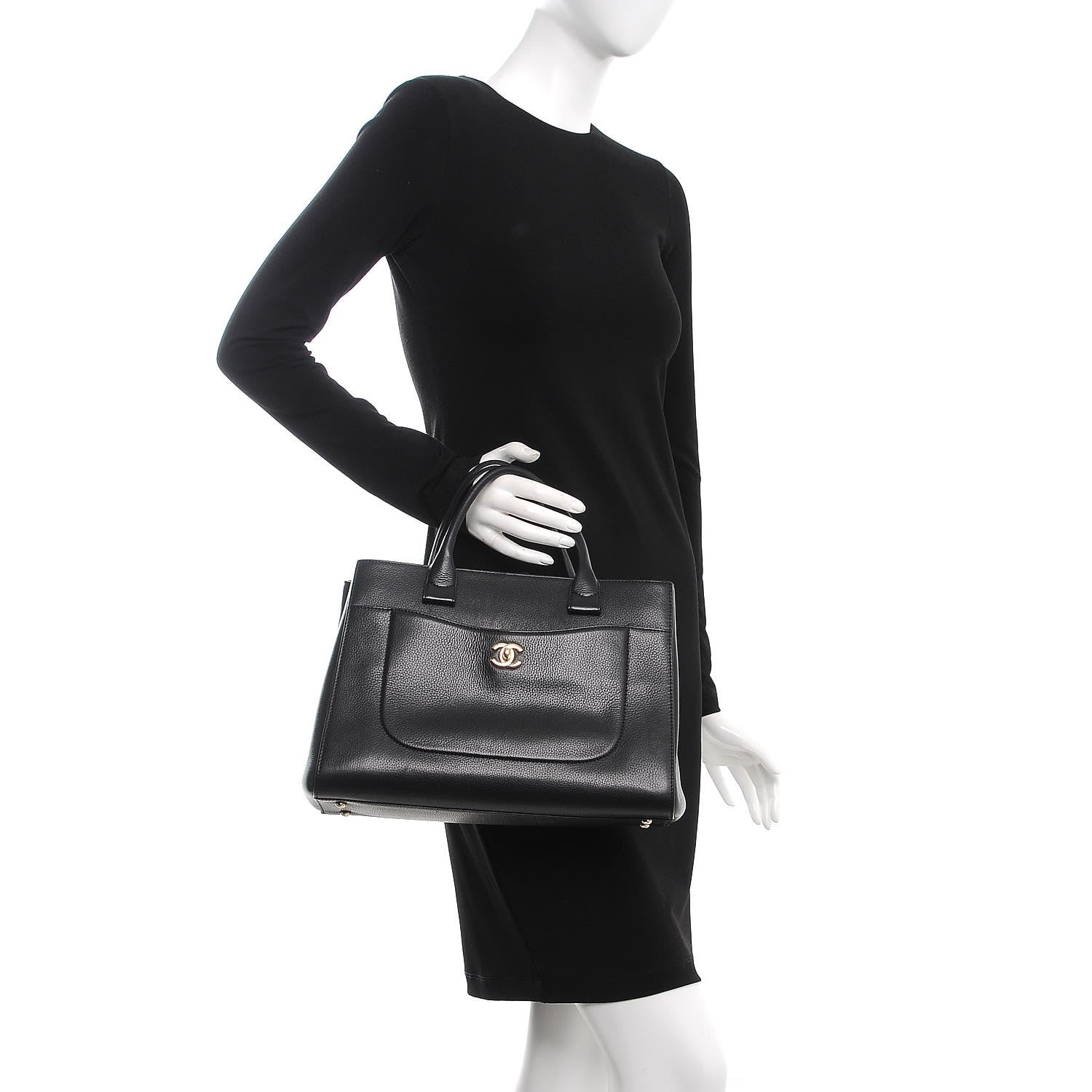 Chanel Grained Calfskin Medium Neo Executive Shopper Tote Black 3 of 8