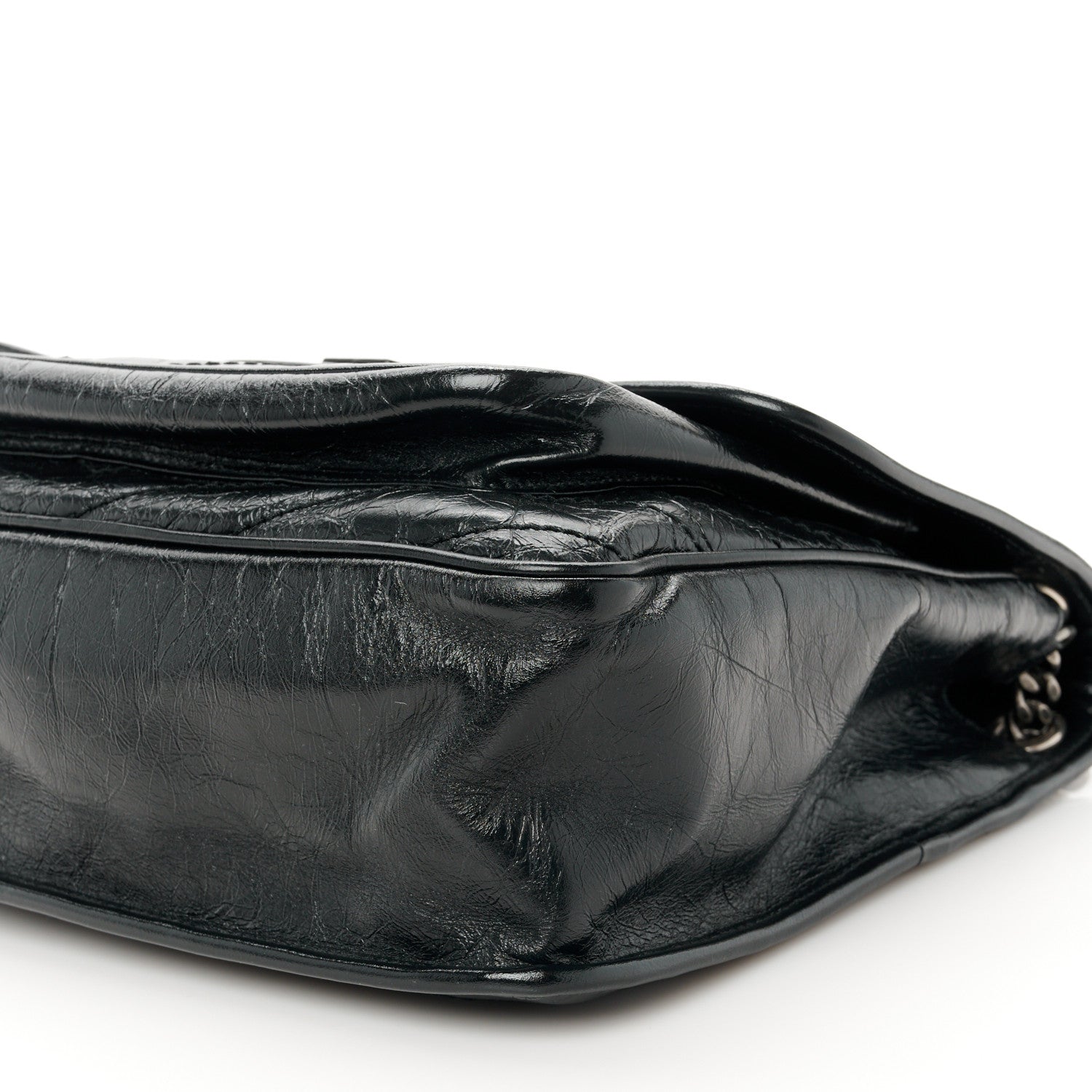 Saint Laurent Crinkled Calfskin Matelasse Monogram Large Niki Chain Satchel  Black 11 of 11