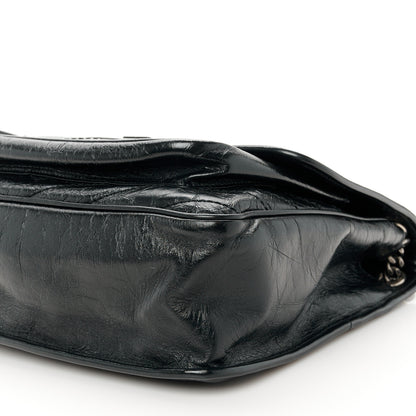 Saint Laurent Crinkled Calfskin Matelasse Monogram Large Niki Chain Satchel  Black 11 of 11