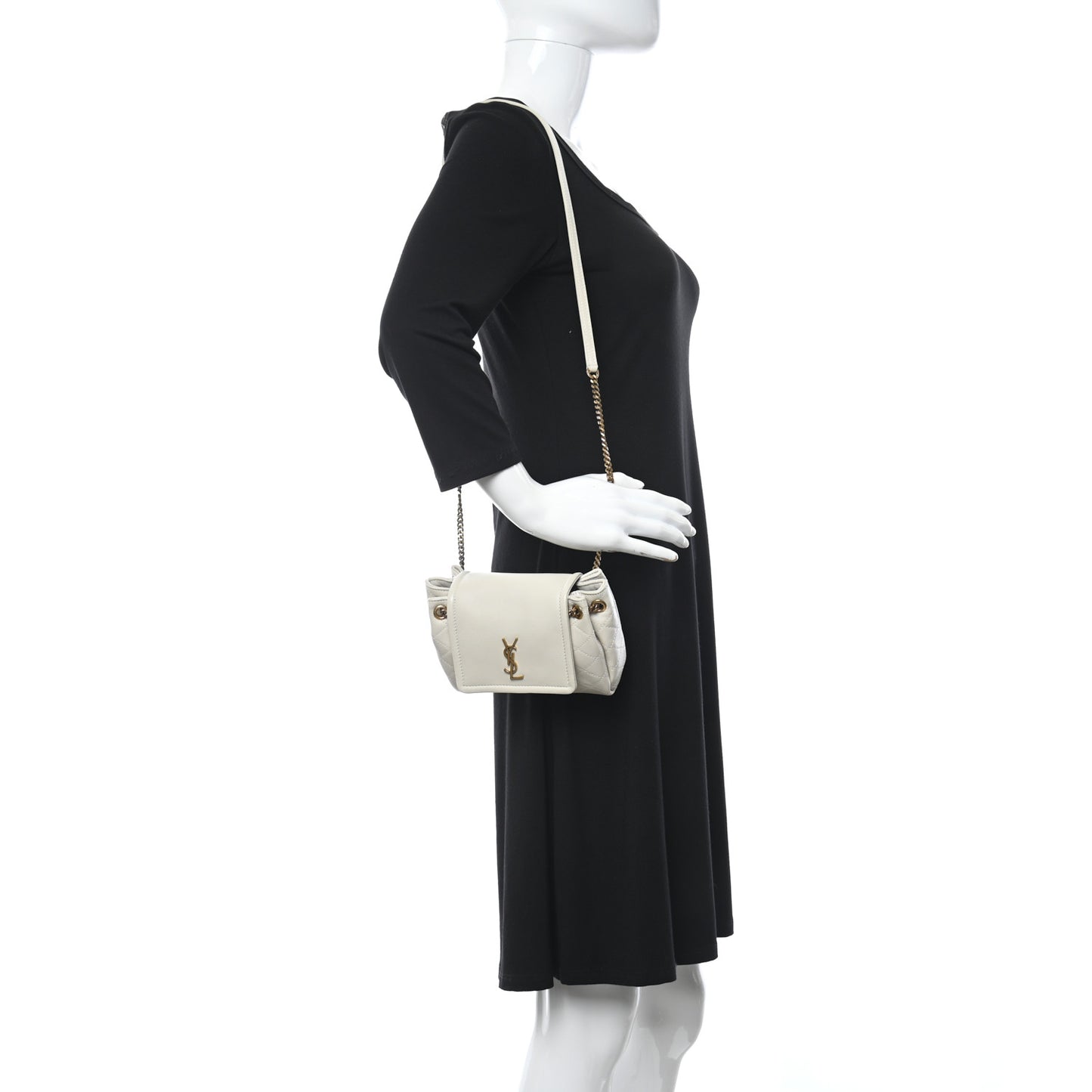 Lambskin Quilted Monogram Mini Nolita Blanc Vintage