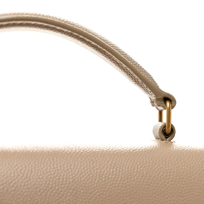 Saint Laurent Grain de Poudre Mini Classic Monogram Cassandra Top Handle Dark Beige 10 of 11