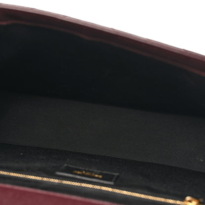 Saint Laurent Grain De Poudre Matelasse Chevron Large Monogram Satchel Rouge Legion 5 of 13