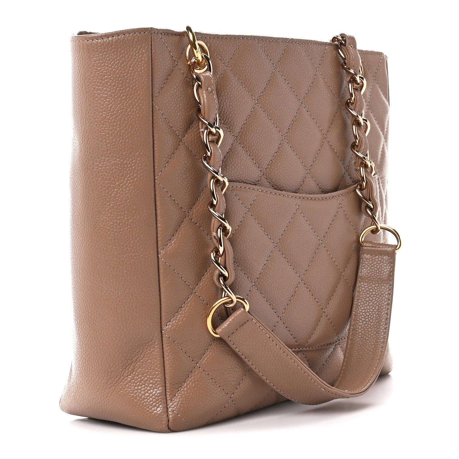 Chanel Caviar Quilted Petit Shopping Tote PST Beige 3 of 13