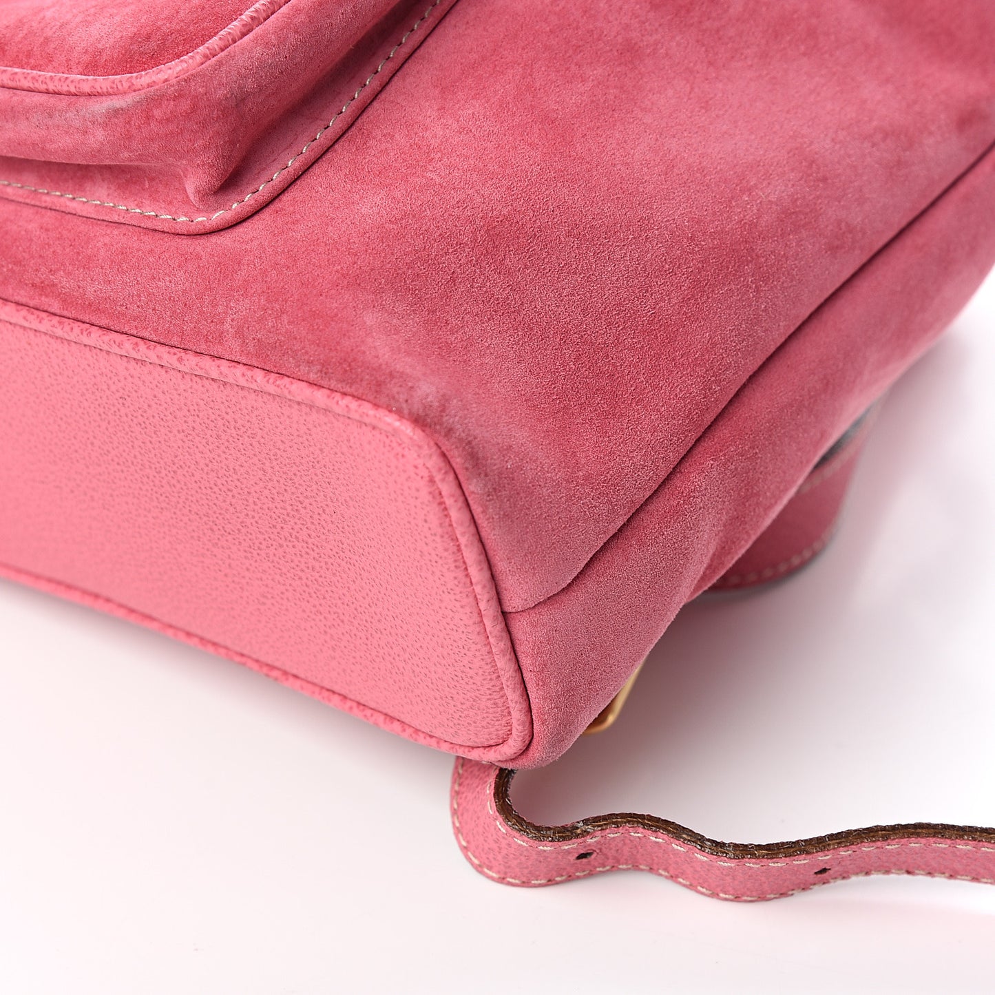 Suede Bamboo Backpack Pink