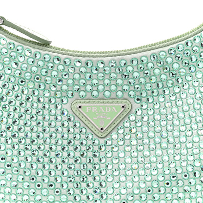 Prada Satin Crystal Mini Re-Edition 2000 Bag Acqua 6 of 12