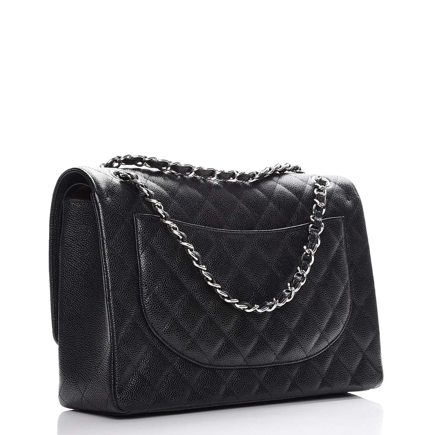 Caviar Quilted Maxi Double Flap Black