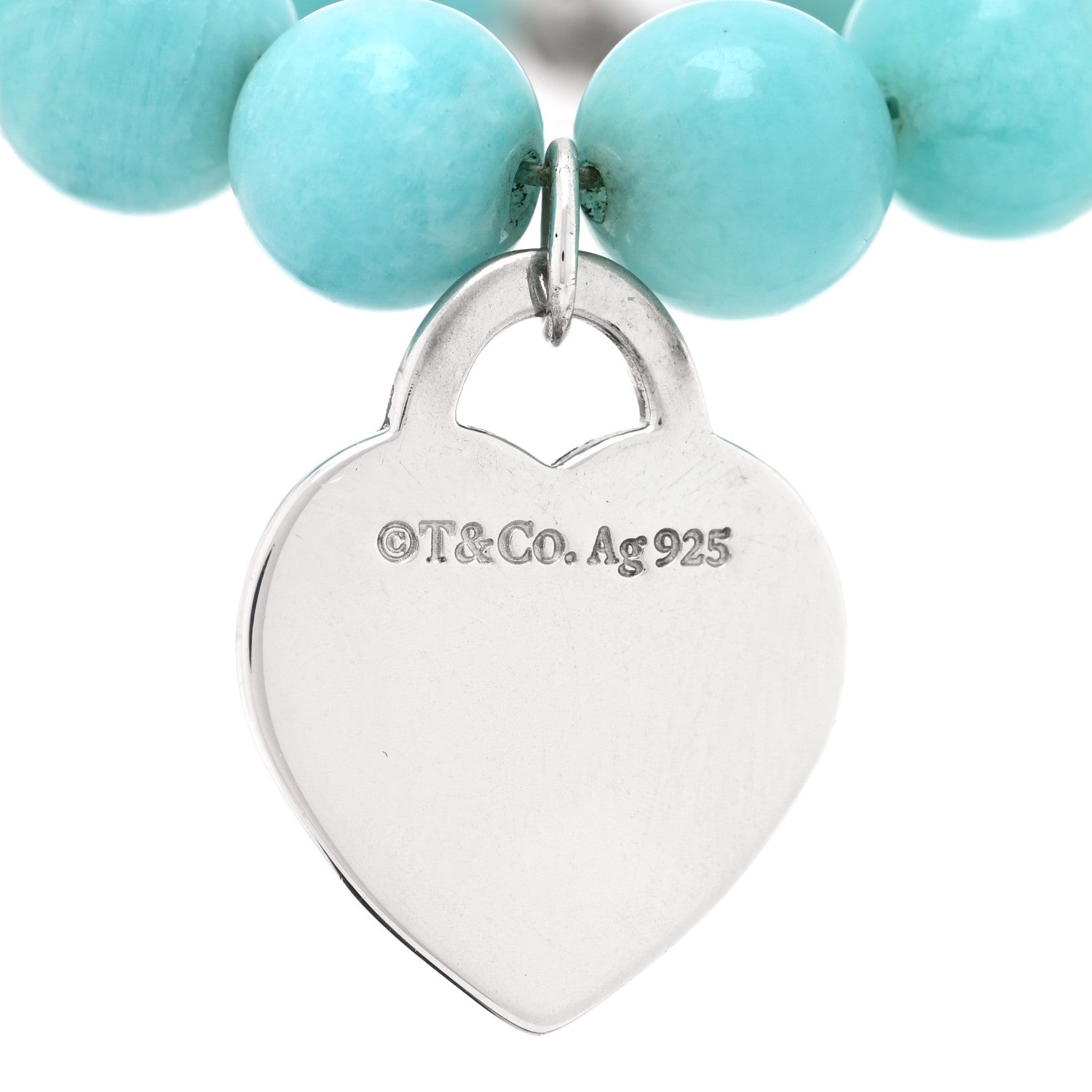 Tiffany Sterling Silver Amazonite 8mm Return To Tiffany Bead Heart