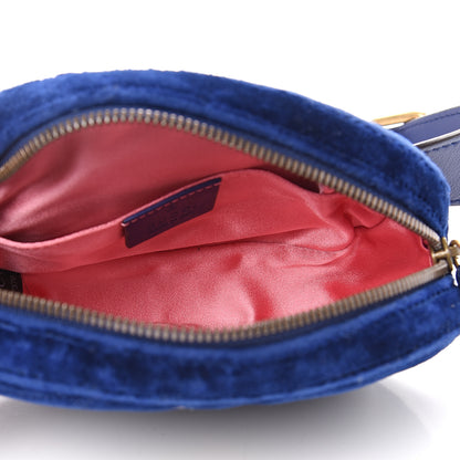 Gucci Velvet Matelasse GG Marmont Belt Bag 75 30 Cobalt Blue 4 of 10