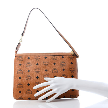 MCM Visetos Liz Shopper Tote Pouch Cognac 2 of 6