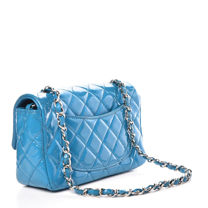 Chanel Patent Quilted Mini Rectangular Flap Turquoise 3 of 10