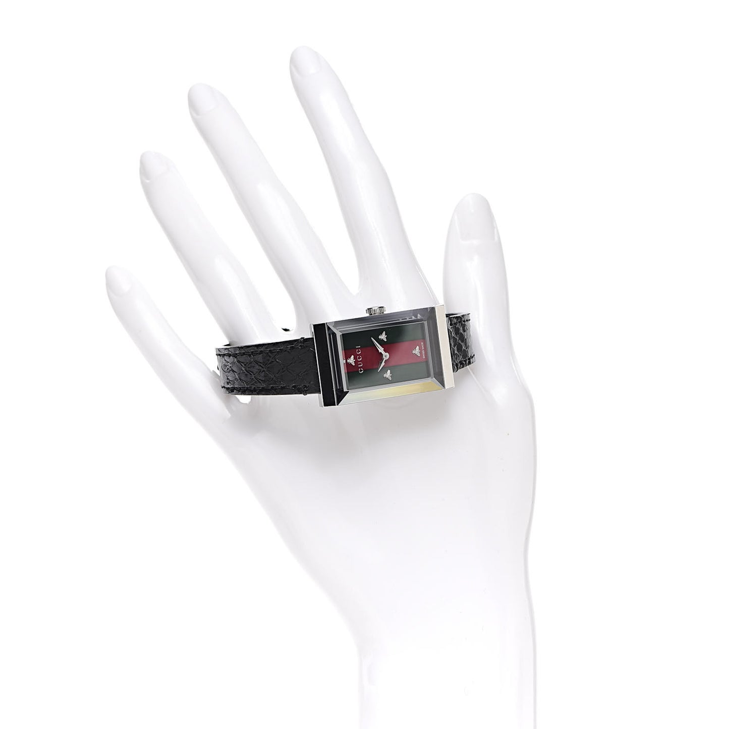 Stainless Steel Lizard 21mm Web G-Frame Quartz Watch Green