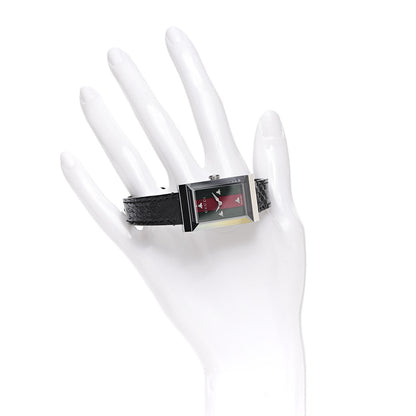 Gucci Stainless Steel Lizard 21mm Web G-Frame Quartz Watch Green 2 of 7