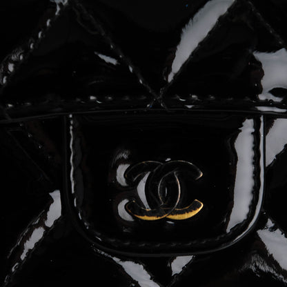 Chanel Patent Calfskin Quilted Large Flap Wallet Black 5 of 9