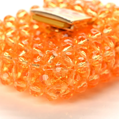 Fendi Glass Vitello King Beaded Mini Pico Baguette Charm Orange 6 of 9