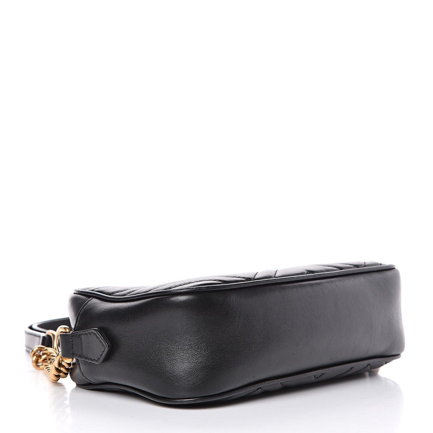 Calfskin Matelasse Small GG Marmont Chain Shoulder Bag Black