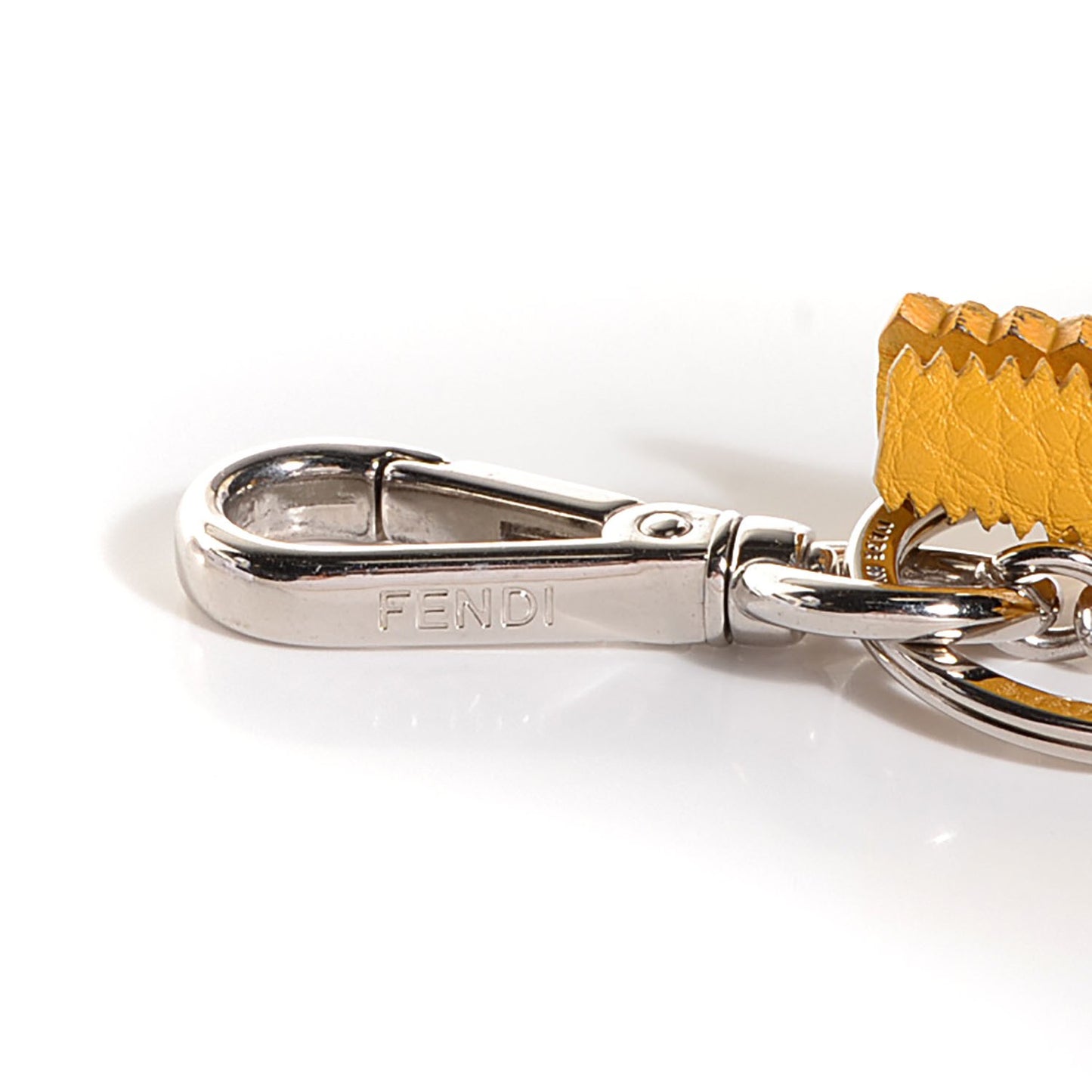 Calfskin Gator Charm Key Fob Yellow