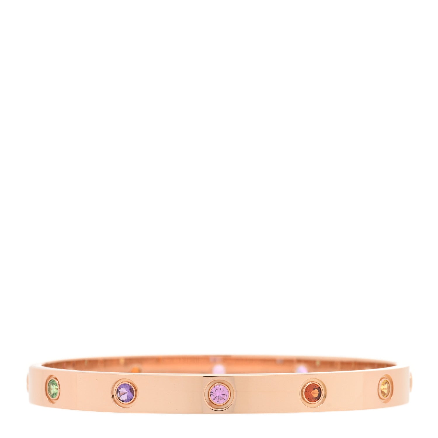 Cartier 18K Pink Gold Sapphire Garnet Amethyst LOVE Bracelet 17 2 of 4