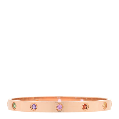 Cartier 18K Pink Gold Sapphire Garnet Amethyst LOVE Bracelet 17 2 of 4