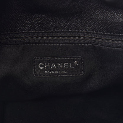 Chanel Distressed Glazed Caviar Quilted Large Elastic Tote Black 6 of 11