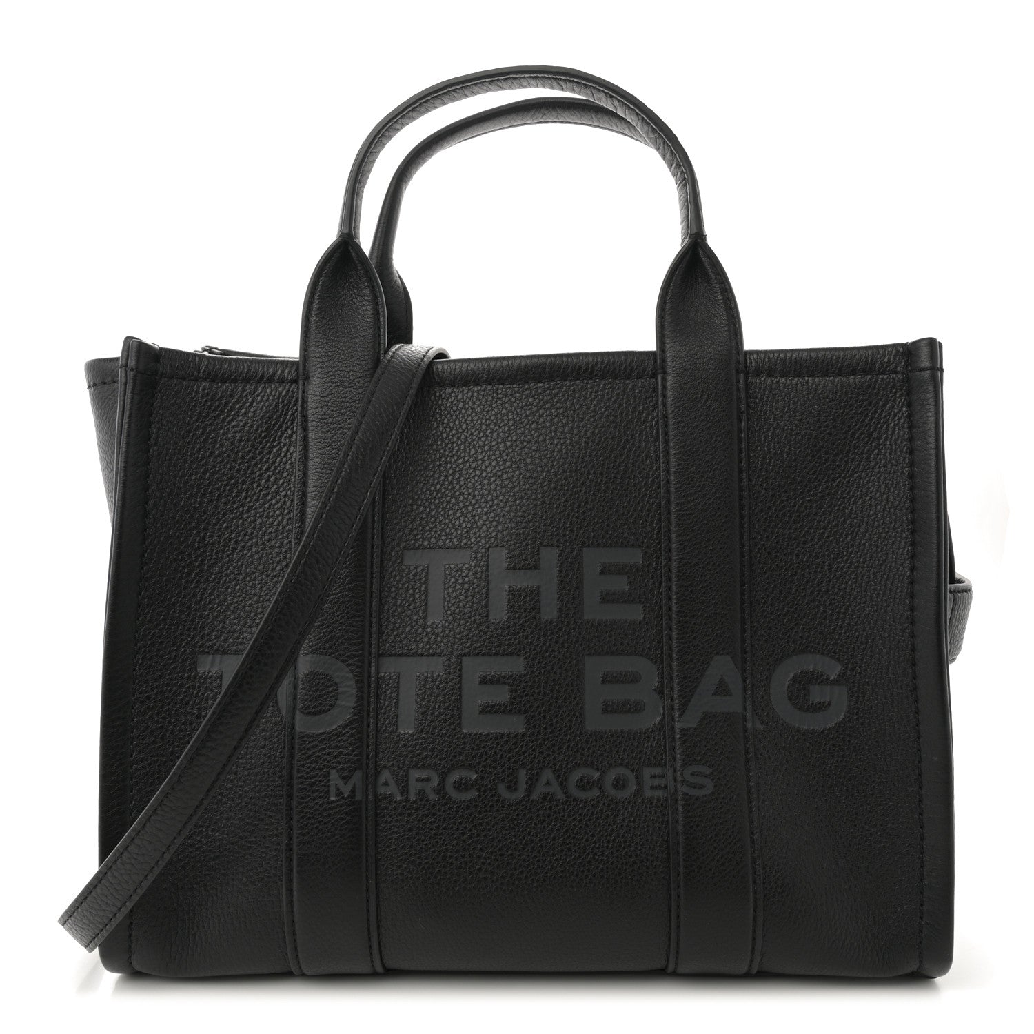 Marc Jacobs Grained Calfskin Medium The Tote Bag Black 1 of 10
