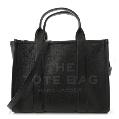 Marc Jacobs Grained Calfskin Medium The Tote Bag Black 1 of 10