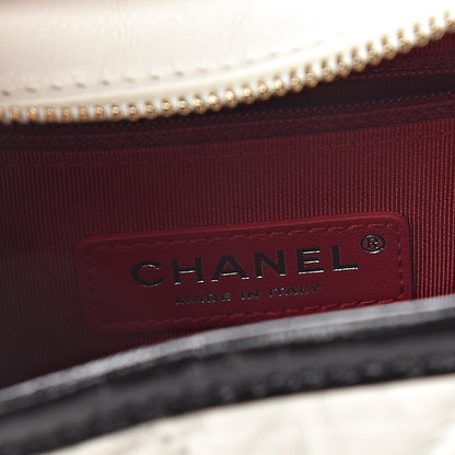 Chanel Aged Calfskin Quilted Small Gabrielle Hobo Black White 6 of 11