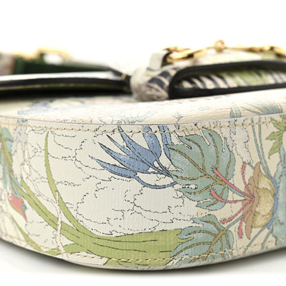 Gucci New Shangai Calfskin Tiger Savanah Web Mini Horsebit 1955 Shoulder Bag Chalky White Multicolor 9 of 11