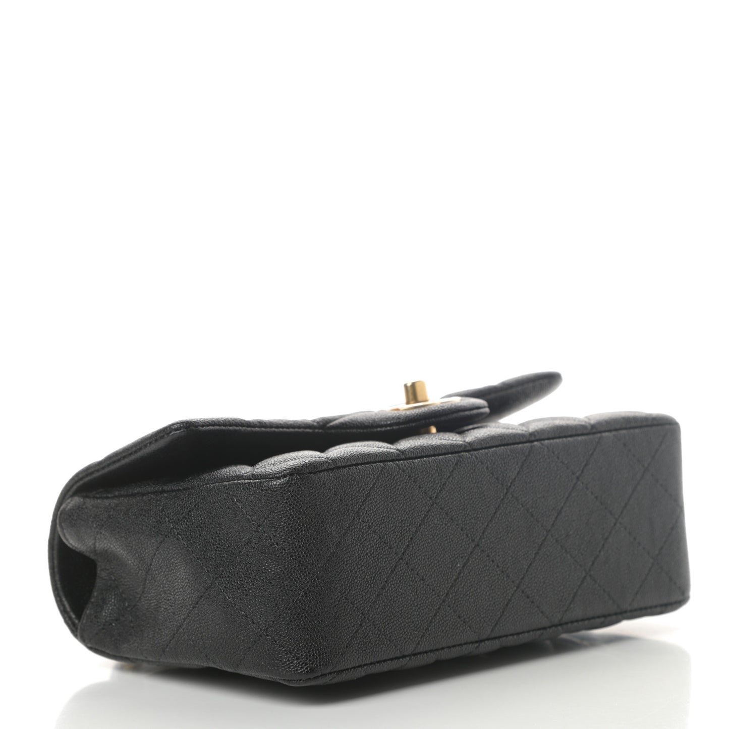 Caviar Quilted Mini Top Handle Rectangular Flap Black